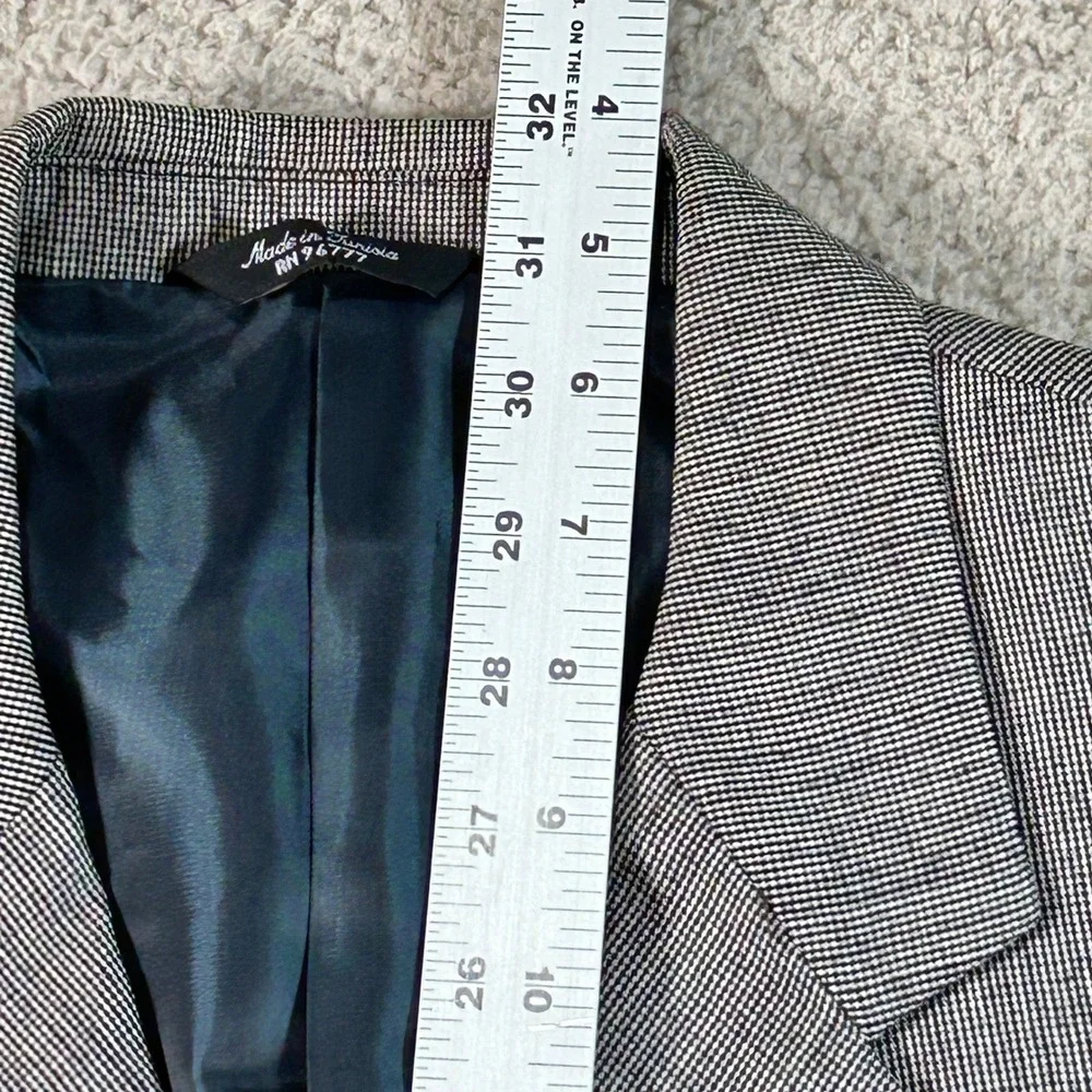Marzotto by David Bios Mens 40S Wool Blazer Jacket Grey Micro Pattern Italy